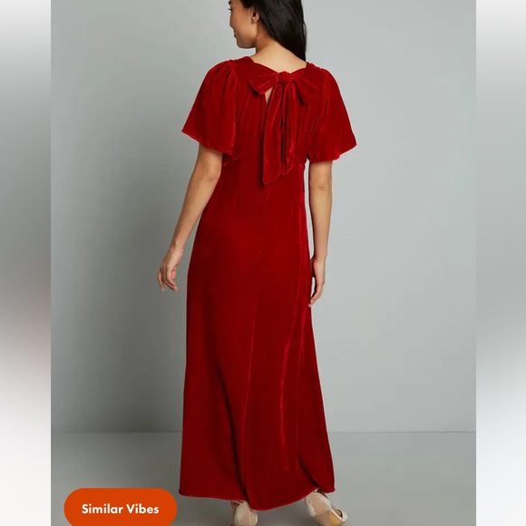 NWT ModCloth Captivating Charisma Velvet Maxi Dress Red Large - Picture 2 of 14